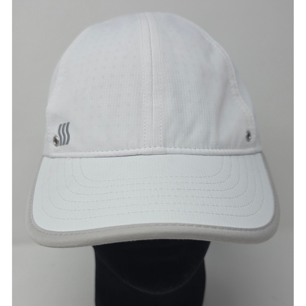 SAAKA Super Bright Running Hat Unisex 57cm White Wicking Bamboo Trim